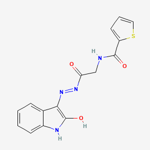 N-({N'-[(3Z)-2-Oxo-2,3-dihydro-1H-indol-3-ylidene]hydrazinecarbonyl}methyl)thiophene-2-carboxamide