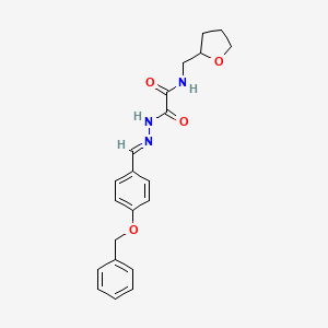 molecular formula C21H23N3O4 B11112337 2-{(2E)-2-[4-(benzyloxy)benzylidene]hydrazinyl}-2-oxo-N-(tetrahydrofuran-2-ylmethyl)acetamide 