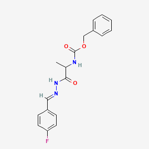 molecular formula C18H18FN3O3 B11112349 Benzyl N-(2-{2-[(E)-1-(4-fluorophenyl)methylidene]hydrazino}-1-methyl-2-oxoethyl)carbamate 