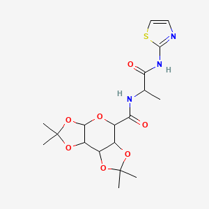 molecular formula C18H25N3O7S B11112363 4,4,11,11-tetramethyl-N-[1-oxo-1-(1,3-thiazol-2-ylamino)propan-2-yl]-3,5,7,10,12-pentaoxatricyclo[7.3.0.02,6]dodecane-8-carboxamide 