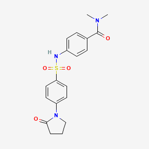 molecular formula C19H21N3O4S B11112372 N,N-dimethyl-4-({[4-(2-oxopyrrolidin-1-yl)phenyl]sulfonyl}amino)benzamide 