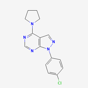 molecular formula C15H14ClN5 B11112386 1-(4-Chlorophenyl)-4-pyrrolidin-1-ylpyrazolo[3,4-d]pyrimidine 