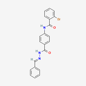 molecular formula C21H16BrN3O2 B11112393 N-(4-{[(2E)-2-benzylidenehydrazinyl]carbonyl}phenyl)-2-bromobenzamide 