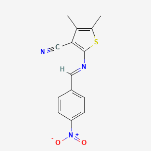 4,5-dimethyl-2-{[(E)-(4-nitrophenyl)methylidene]amino}thiophene-3-carbonitrile