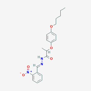 molecular formula C21H25N3O5 B11112426 N'-[(E)-(2-nitrophenyl)methylidene]-2-[4-(pentyloxy)phenoxy]propanehydrazide 