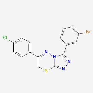 molecular formula C16H10BrClN4S B11112431 3-(3-bromophenyl)-6-(4-chlorophenyl)-7H-[1,2,4]triazolo[3,4-b][1,3,4]thiadiazine 