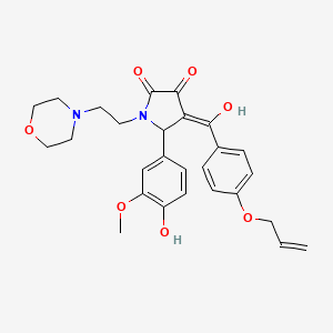 molecular formula C27H30N2O7 B11112460 3-hydroxy-5-(4-hydroxy-3-methoxyphenyl)-1-[2-(morpholin-4-yl)ethyl]-4-{[4-(prop-2-en-1-yloxy)phenyl]carbonyl}-1,5-dihydro-2H-pyrrol-2-one 