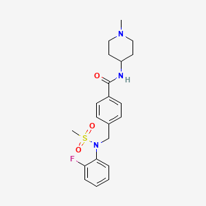 4-{[(2-fluorophenyl)(methylsulfonyl)amino]methyl}-N-(1-methylpiperidin-4-yl)benzamide