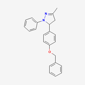 molecular formula C23H22N2O B11112515 5-[4-(benzyloxy)phenyl]-3-methyl-1-phenyl-4,5-dihydro-1H-pyrazole 