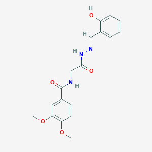 molecular formula C18H19N3O5 B11112522 N-(2-(2-(2-Hydroxybenzylidene)hydrazino)-2-oxoethyl)-3,4-dimethoxybenzamide CAS No. 324032-10-2