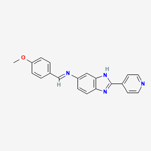 molecular formula C20H16N4O B11112528 N-[(E)-(4-methoxyphenyl)methylidene]-2-(pyridin-4-yl)-1H-benzimidazol-5-amine 