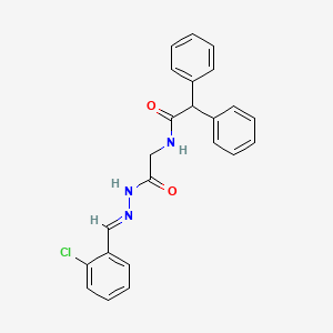 molecular formula C23H20ClN3O2 B11112533 N-(2-{2-[(E)-1-(2-Chlorophenyl)methylidene]hydrazino}-2-oxoethyl)-2,2-diphenylacetamide 