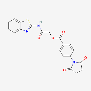 molecular formula C20H15N3O5S B11112542 2-(1,3-Benzothiazol-2-ylamino)-2-oxoethyl 4-(2,5-dioxopyrrolidin-1-yl)benzoate 