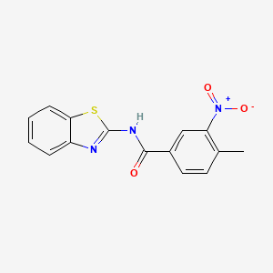 molecular formula C15H11N3O3S B11112546 N-(1,3-benzothiazol-2-yl)-4-methyl-3-nitrobenzamide 