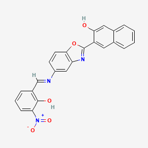 3-(5-{[(E)-(2-hydroxy-3-nitrophenyl)methylidene]amino}-1,3-benzoxazol-2-yl)naphthalen-2-ol