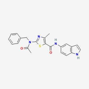 molecular formula C22H20N4O2S B11112553 2-[acetyl(benzyl)amino]-N-(1H-indol-5-yl)-4-methyl-1,3-thiazole-5-carboxamide 