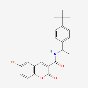 molecular formula C22H22BrNO3 B11112576 6-bromo-N-[1-(4-tert-butylphenyl)ethyl]-2-oxo-2H-chromene-3-carboxamide 