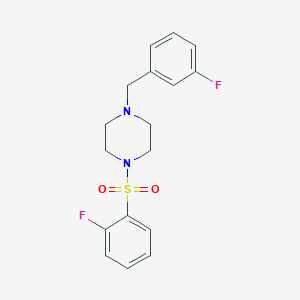 molecular formula C17H18F2N2O2S B11112580 1-(3-Fluorobenzyl)-4-[(2-fluorophenyl)sulfonyl]piperazine 