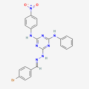 6-[(2E)-2-(4-bromobenzylidene)hydrazinyl]-N-(4-nitrophenyl)-N'-phenyl-1,3,5-triazine-2,4-diamine