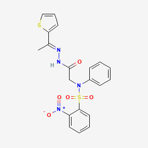 molecular formula C20H18N4O5S2 B11112595 2-Nitro-N-phenyl-N-({N'-[(1E)-1-(thiophen-2-YL)ethylidene]hydrazinecarbonyl}methyl)benzene-1-sulfonamide 