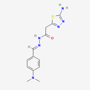 molecular formula C13H16N6OS B11112642 2-(5-Amino-1,3,4-thiadiazol-2-YL)-N'-[(E)-[4-(dimethylamino)phenyl]methylidene]acetohydrazide 