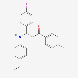 molecular formula C24H24INO B11112662 3-[(4-Ethylphenyl)amino]-3-(4-iodophenyl)-1-(4-methylphenyl)propan-1-one 