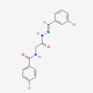 molecular formula C16H13BrClN3O2 B11112678 N-(2-(2-(3-Bromobenzylidene)hydrazino)-2-oxoethyl)-4-chlorobenzamide 