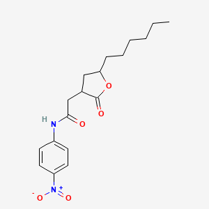 2-(5-hexyl-2-oxooxolan-3-yl)-N-(4-nitrophenyl)acetamide