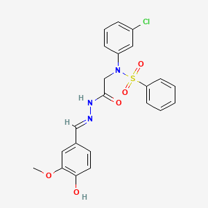 N-(3-Chlorophenyl)-N-({N'-[(E)-(4-hydroxy-3-methoxyphenyl)methylidene]hydrazinecarbonyl}methyl)benzenesulfonamide