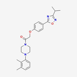 molecular formula C25H30N4O3 B11112688 1-[4-(2,3-Dimethylphenyl)piperazin-1-yl]-2-{4-[3-(propan-2-yl)-1,2,4-oxadiazol-5-yl]phenoxy}ethanone 