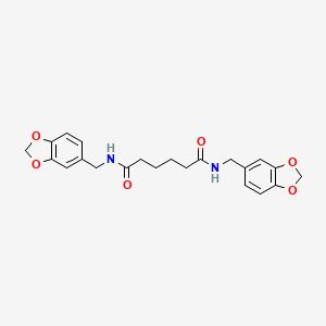 molecular formula C22H24N2O6 B11112714 N,N'-bis(1,3-benzodioxol-5-ylmethyl)hexanediamide 