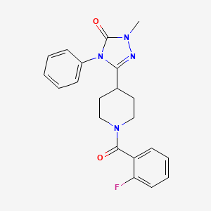 molecular formula C21H21FN4O2 B11112740 3-(1-(2-fluorobenzoyl)piperidin-4-yl)-1-methyl-4-phenyl-1H-1,2,4-triazol-5(4H)-one 