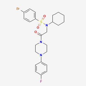 molecular formula C24H29BrFN3O3S B11112745 4-bromo-N-cyclohexyl-N-{2-[4-(4-fluorophenyl)piperazin-1-yl]-2-oxoethyl}benzenesulfonamide 