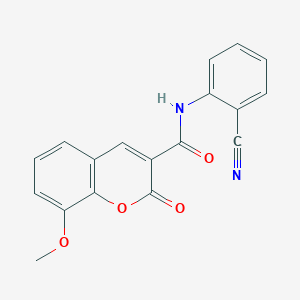 molecular formula C18H12N2O4 B11112755 N-(2-cyanophenyl)-8-methoxy-2-oxo-2H-chromene-3-carboxamide 