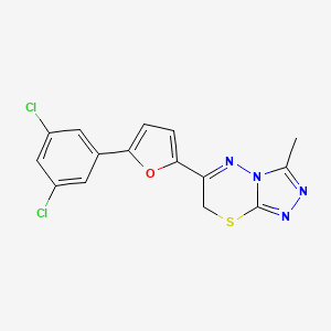 molecular formula C15H10Cl2N4OS B11112777 6-[5-(3,5-dichlorophenyl)-2-furyl]-3-methyl-7H-[1,2,4]triazolo[3,4-b][1,3,4]thiadiazine 