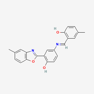 2-[(E)-{[4-hydroxy-3-(5-methyl-1,3-benzoxazol-2-yl)phenyl]imino}methyl]-4-methylphenol