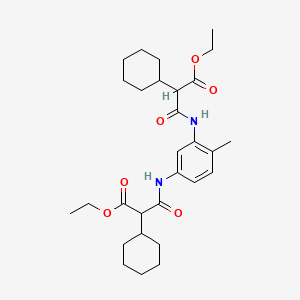 molecular formula C29H42N2O6 B11112799 Diethyl 3,3'-[(4-methylbenzene-1,3-diyl)diimino]bis(2-cyclohexyl-3-oxopropanoate) 