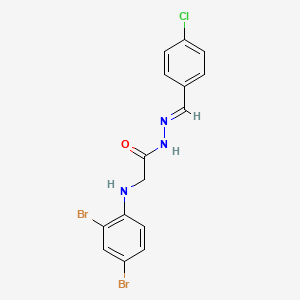 molecular formula C15H12Br2ClN3O B11112815 N'-[(E)-(4-Chlorophenyl)methylene]-2-[(2,4-dibromophenyl)amino]acetohydrazide 