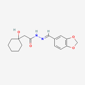 N'-[(E)-1,3-benzodioxol-5-ylmethylidene]-2-(1-hydroxycyclohexyl)acetohydrazide