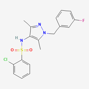 2-chloro-N-[1-(3-fluorobenzyl)-3,5-dimethyl-1H-pyrazol-4-yl]benzenesulfonamide