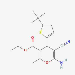 ethyl 6-amino-4-(5-tert-butylthiophen-2-yl)-5-cyano-2-methyl-4H-pyran-3-carboxylate