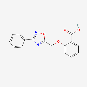 molecular formula C16H12N2O4 B11112888 2-[(3-Phenyl-1,2,4-oxadiazol-5-yl)methoxy]benzoic acid 