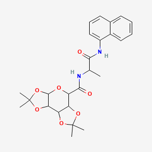 4,4,11,11-tetramethyl-N-[1-(naphthalen-1-ylamino)-1-oxopropan-2-yl]-3,5,7,10,12-pentaoxatricyclo[7.3.0.02,6]dodecane-8-carboxamide