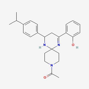 1-{2-(2-Hydroxyphenyl)-4-[4-(propan-2-yl)phenyl]-1,5,9-triazaspiro[5.5]undec-1-en-9-yl}ethanone