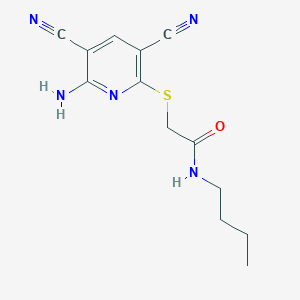 2-[(6-amino-3,5-dicyanopyridin-2-yl)sulfanyl]-N-butylacetamide