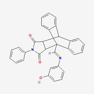 molecular formula C31H22N2O3 B11112913 1-{(E)-[(3-hydroxyphenyl)imino]methyl}-17-phenyl-17-azapentacyclo[6.6.5.0~2,7~.0~9,14~.0~15,19~]nonadeca-2,4,6,9,11,13-hexaene-16,18-dione (non-preferred name) 