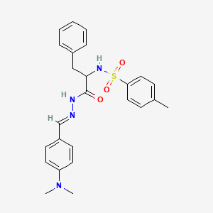 molecular formula C25H28N4O3S B11112942 N-(1-{(2E)-2-[4-(dimethylamino)benzylidene]hydrazinyl}-1-oxo-3-phenylpropan-2-yl)-4-methylbenzenesulfonamide (non-preferred name) 