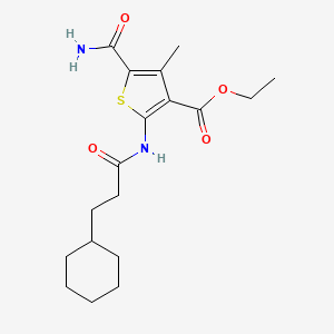 Ethyl 5-carbamoyl-2-[(3-cyclohexylpropanoyl)amino]-4-methylthiophene-3-carboxylate