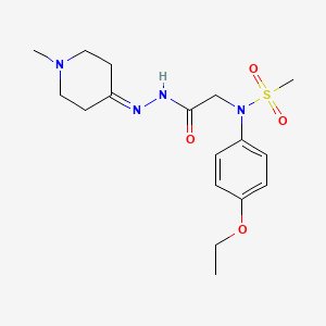 molecular formula C17H26N4O4S B11113011 N-(4-Ethoxyphenyl)-N-{[N'-(1-methylpiperidin-4-ylidene)hydrazinecarbonyl]methyl}methanesulfonamide 