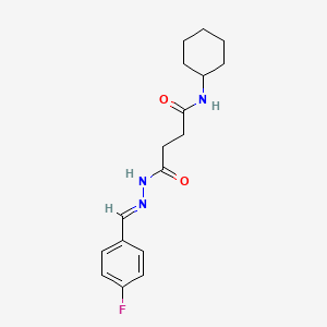 N-cyclohexyl-4-[(2E)-2-(4-fluorobenzylidene)hydrazinyl]-4-oxobutanamide